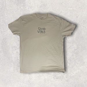 LCM International cream/tan Good Vibes T-shirt